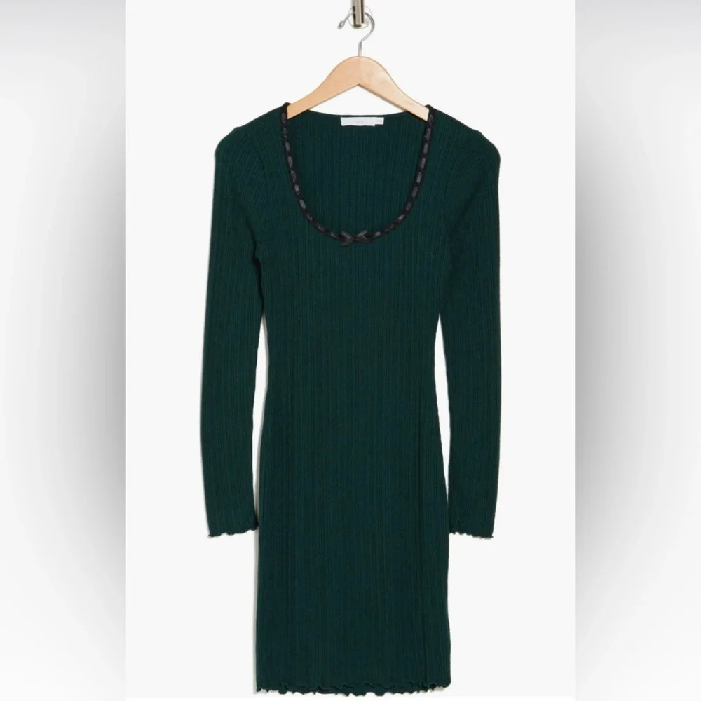 NWT Lush Brand Stretchy Bodycon Dress Long Sleeve Women’s Size Large - Picture 2 of 14
